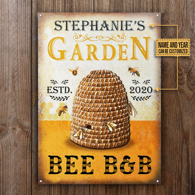 Personalized Garden Bee Hives Customized Classic Metal Signs