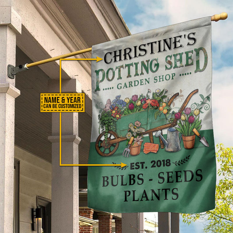 Personalized Garden Potting Shed Plants Customized Flag