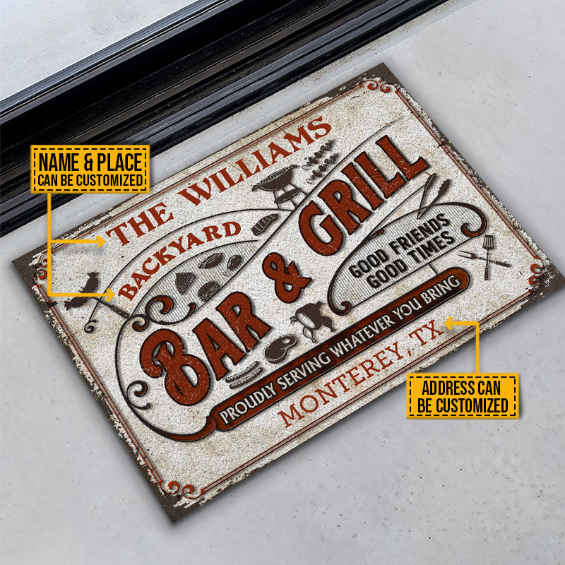 Personalized Grilling Proudly Serving You Bring Custom Doormat