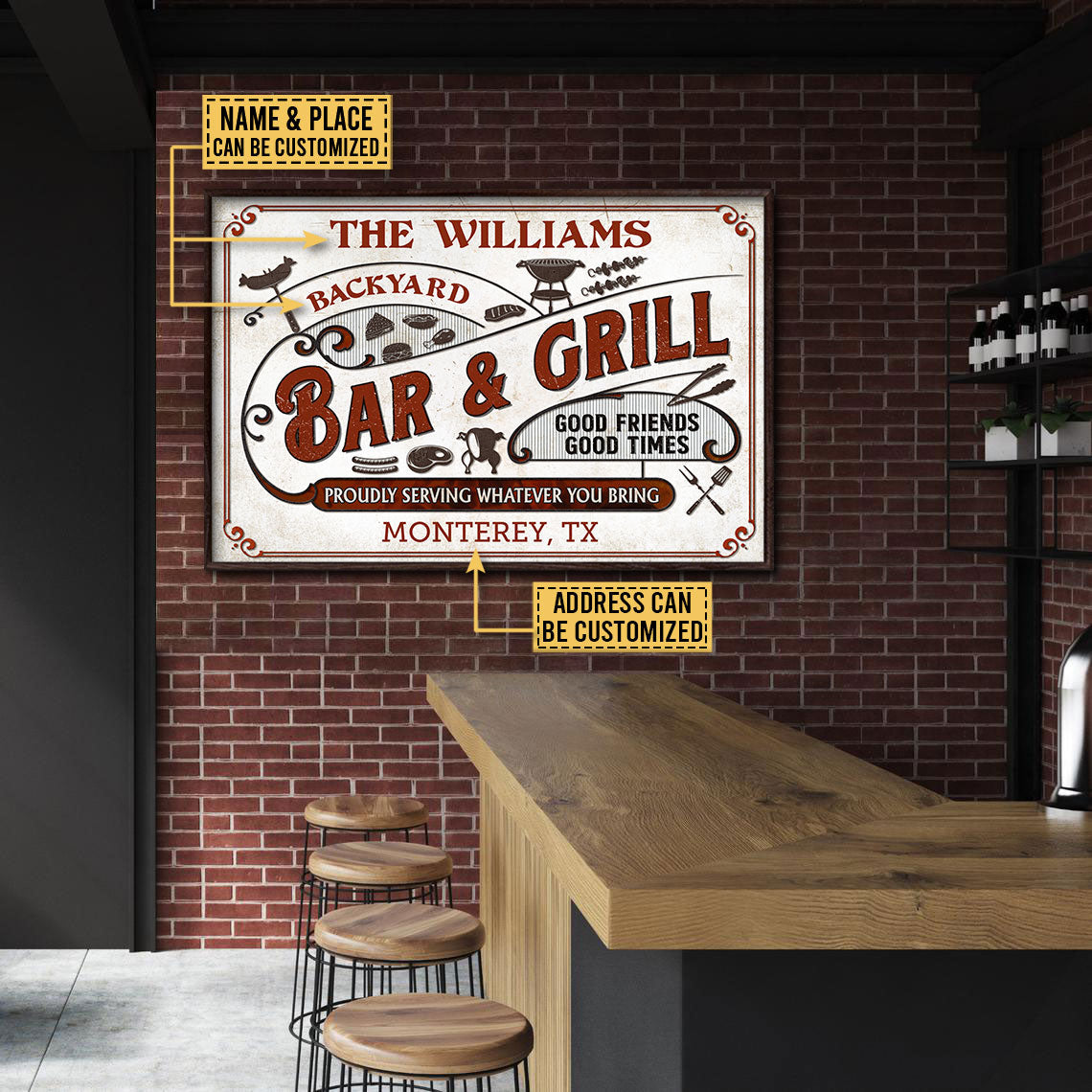 Personalized Grilling Proudly Serving You Bring Customized Poster