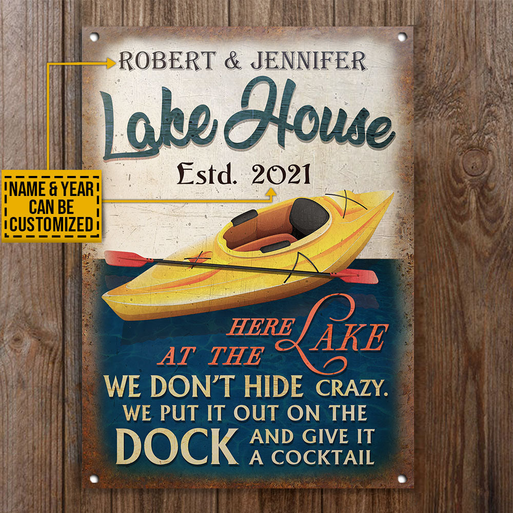 Personalized Kayak Lake Crazy Customized Classic Metal Signs