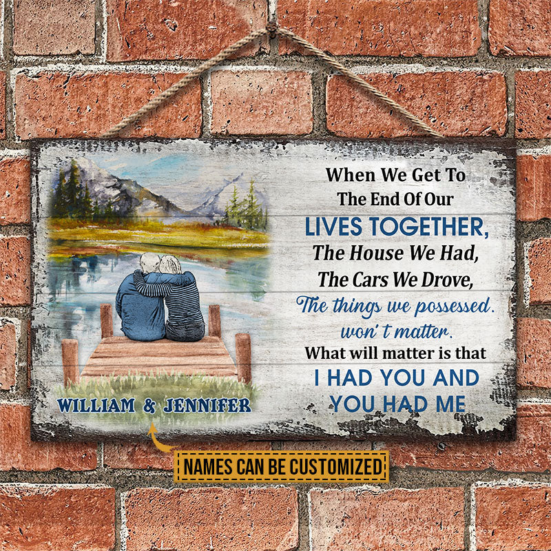 Personalized Lake Get The End Together Custom Wood Rectangle Sign