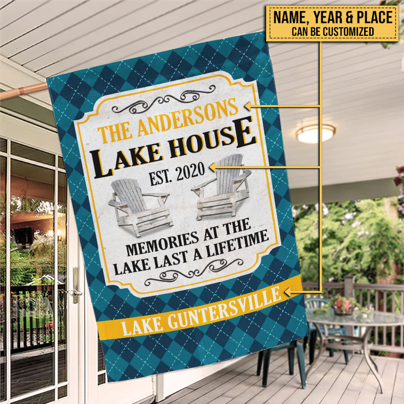 Personalized Lake House Memories Custom Flag