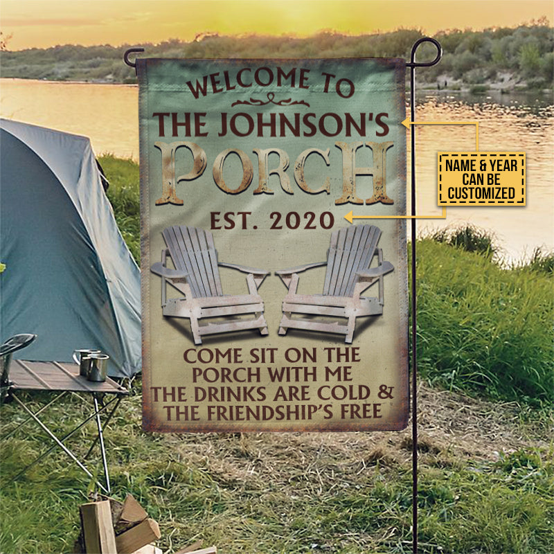 Personalized Lake House Porch Customized Flag