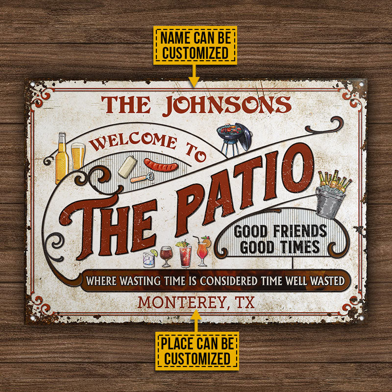 Personalized Patio Grilling Red Where Wasting Time Custom Classic Metal Signs
