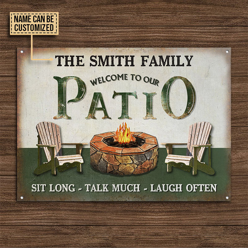Personalized Patio Grilling Sit Long Custom Classic Metal Signs