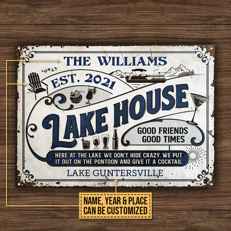 Personalized Pontoon At The Lake Custom Classic Metal Signs