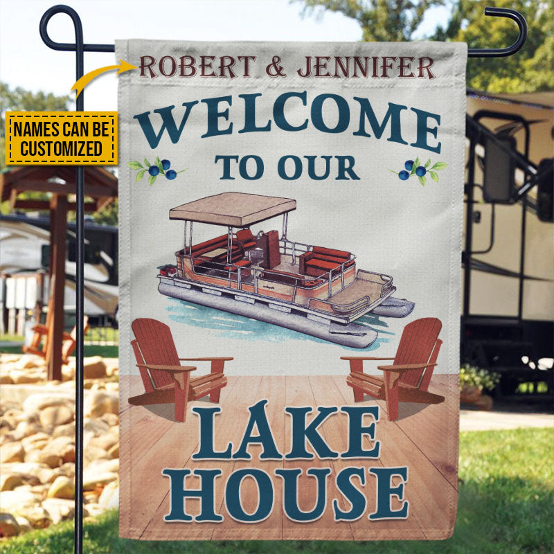 Personalized Pontoon Welcome To Our Lake House Custom Flag