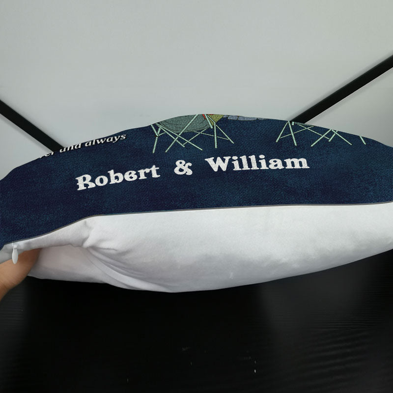Personalized Retro Camping Couple The Day Customized Pillow