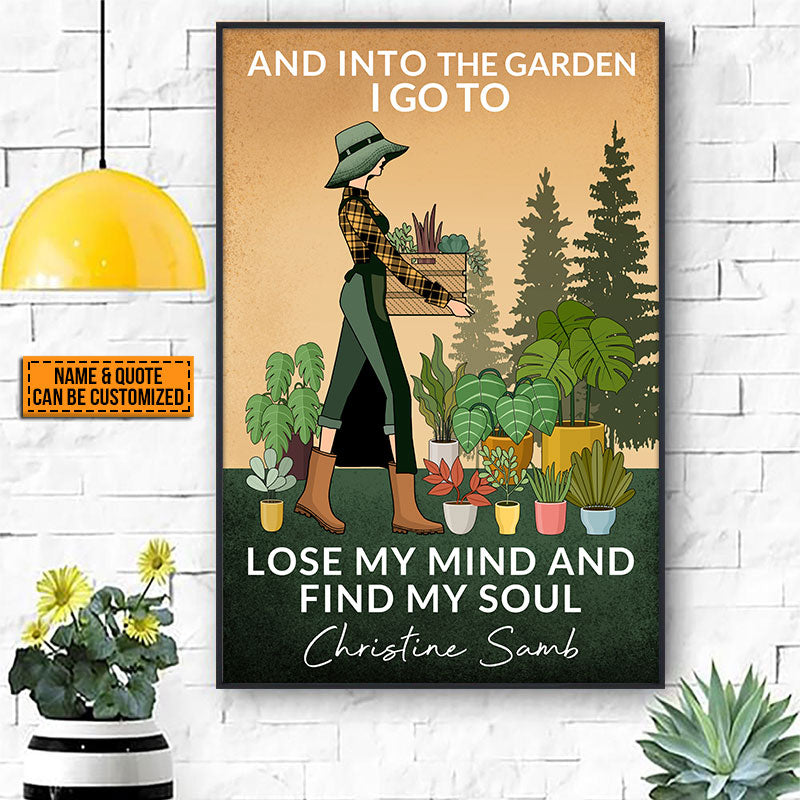 Personalized Retro Garden Girl Custom Quotes Customized Poster