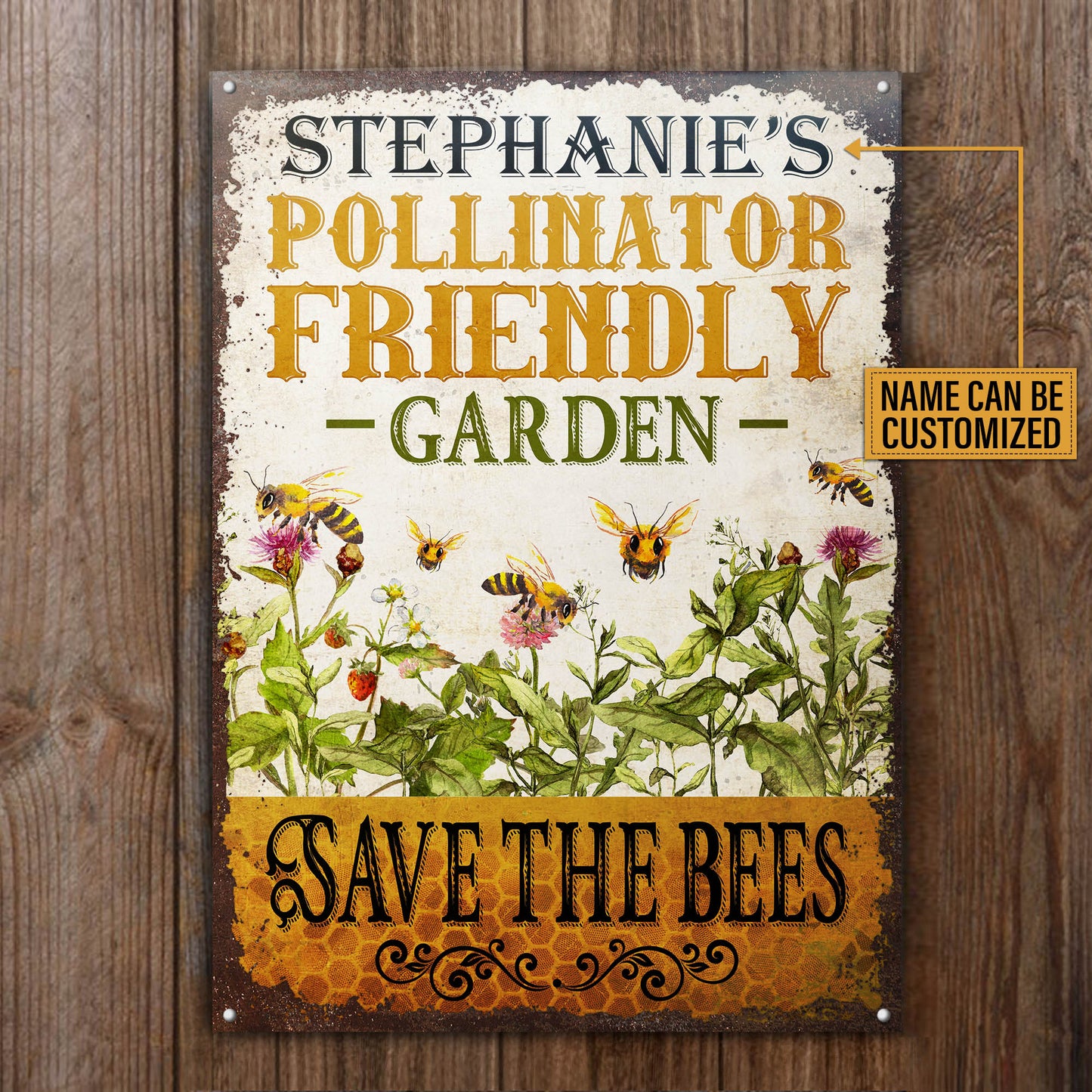 Personalized Bee Save The Bees Customized Classic Metal Signs