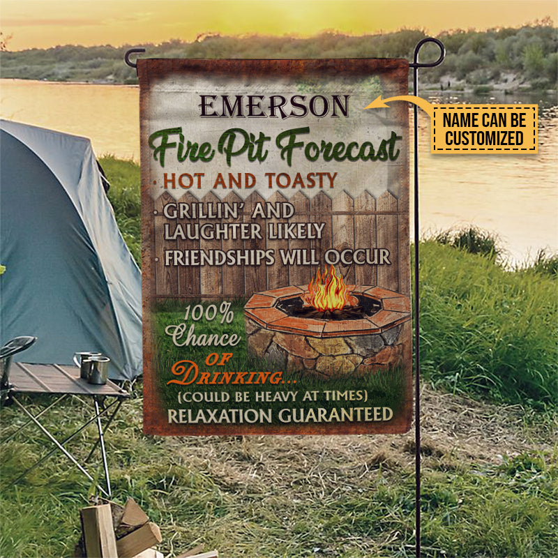 Personalized Camping Fire Pit Forecast Grill Customized Flag