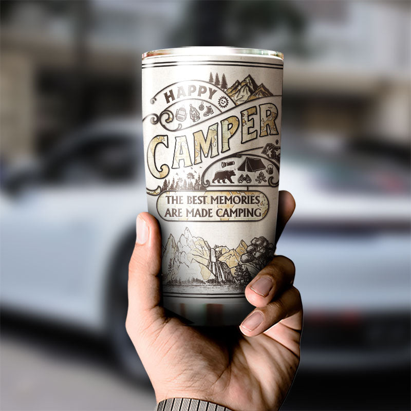 Personalized Camping Map Best Memories Custom Tumbler