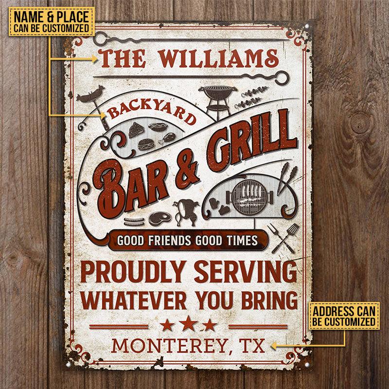 Personalized Grilling Good Friends Proudly Customized Classic Metal Signs