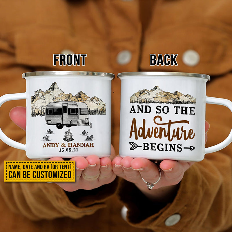 Personalized Camping Adventure Begins Customized Campfire Mug
