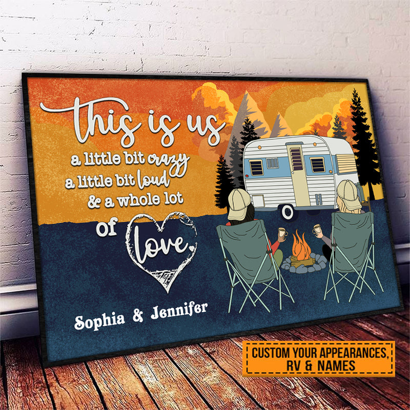 Personalized Retro Pride Camping Couple Customized Poster