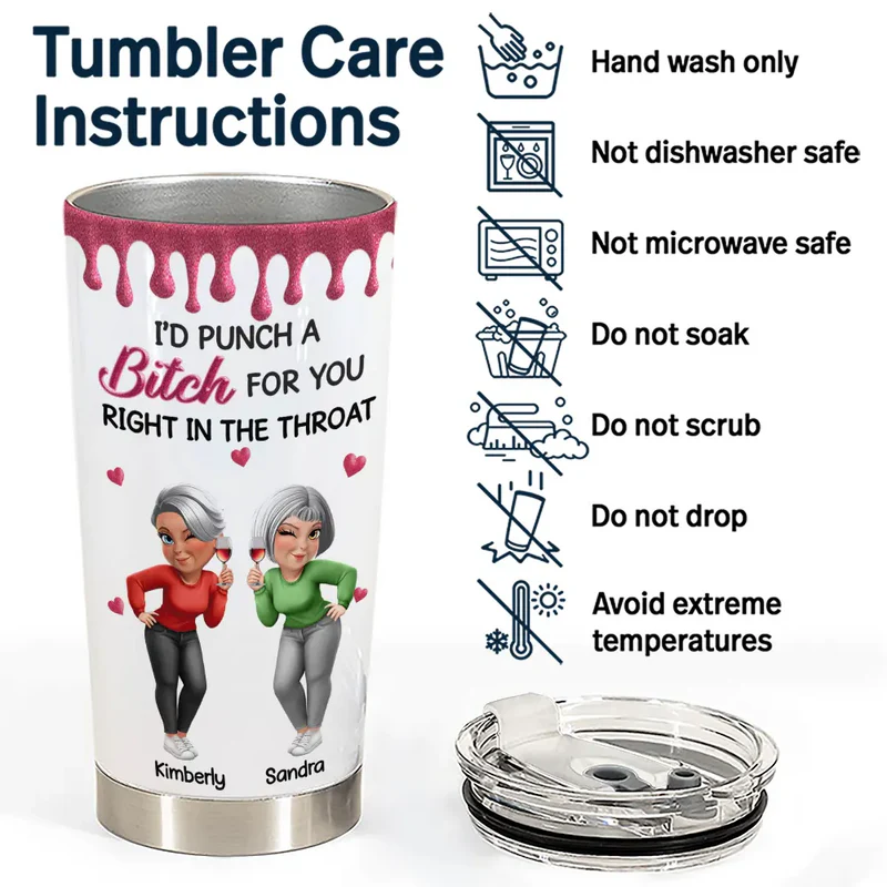Right In The Throat 3D Bestie - Personalized Tumbler