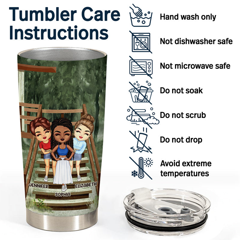 Best Friends I Would Fight A Bear Sisters - Gift For Besties - Personalized Custom Tumbler