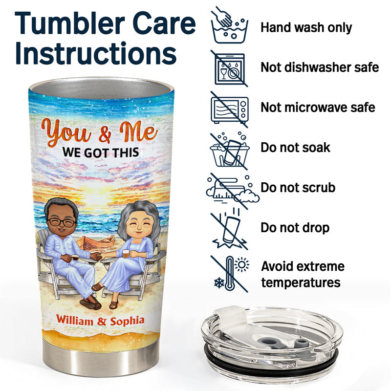 Beach Old Couple The Day I Met You - Couple Gift - Personalized Custom Tumbler