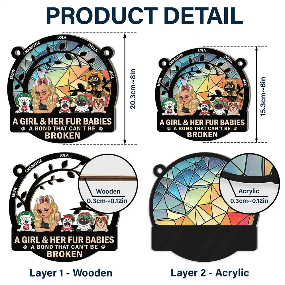 Người Yêu Chó - Chó Ngủ Trên Mặt Trăng - Suncatcher Cá Nhân