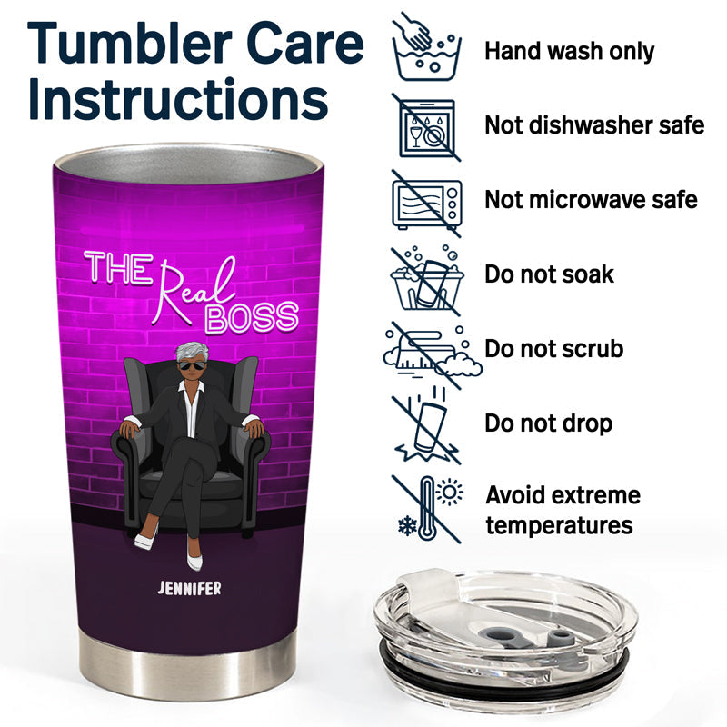 The Boss The Real Boss - Gift For Couples - Personalized Custom Tumbler