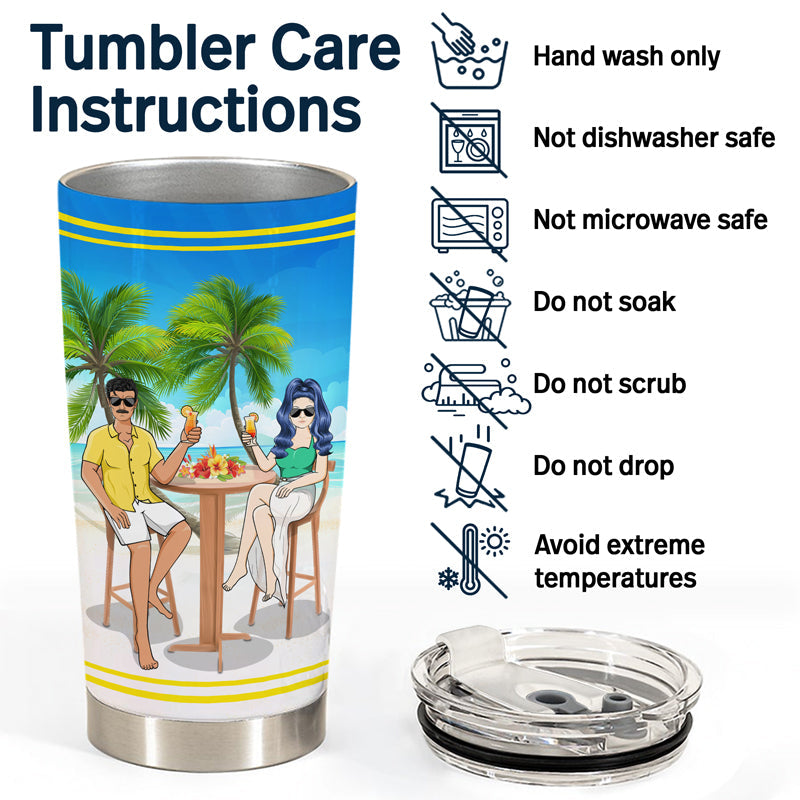 Married AF Beach - Gift For Couples - Personalized Custom Tumbler