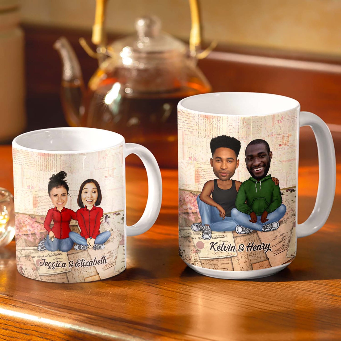 Custom Photo Together Since Husband Wife - Anniversary, Birthday Gift For Spouse, Husband, Wife, Boyfriend, Girlfriend - Personalized Custom White Edge-to-Edge Mug