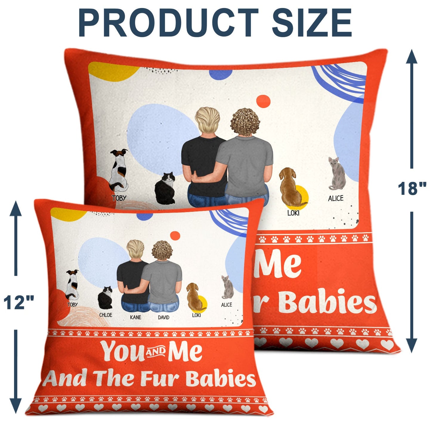 Pet Lovers You Me And The Fur Babies - Gift For Couples - Personalized Pillow