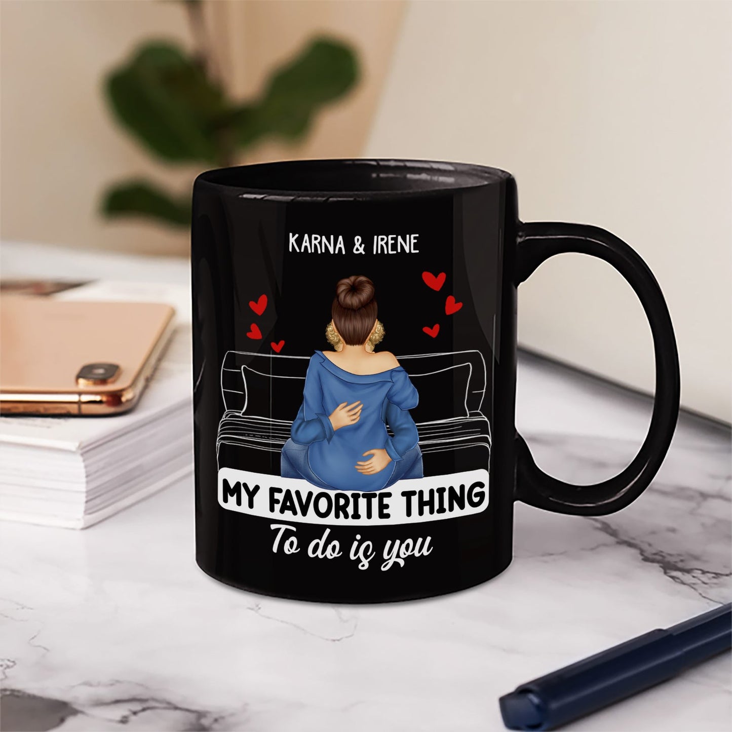 Couple Kissing My Favorite Thing To Do Is You - Gift For Couples - Personalized Mug