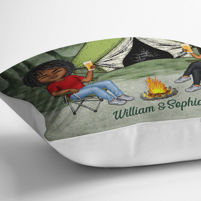 Sorry For What I Said Husband Wife Camping Forest Trees - Couple Gift - Personalized Custom Pillow