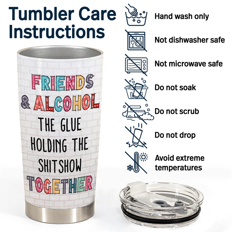 Here's To Another Year Of Bonding Over Alcohol Tolerating Idiots White Best Friends - Bestie BFF Gift - Personalized Custom Tumbler