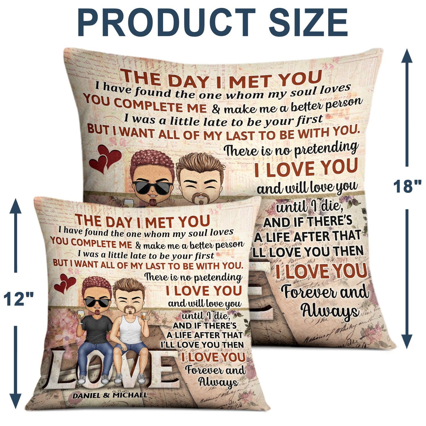 The Day I Met You I Have Found The One Whom My Soul Loves Husband Wife - Gift For Couples - Personalized Custom Pillow
