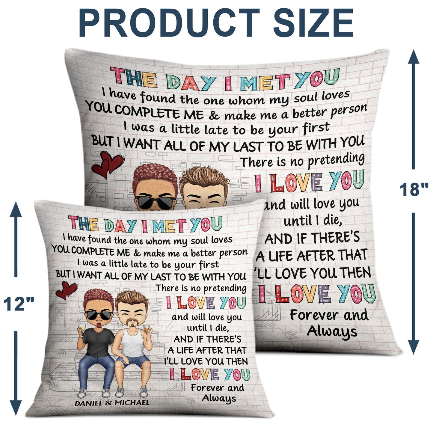 The Day I Met You I Have Found The One Whom My Soul Loves White Husband Wife - Gift For Couples - Personalized Custom Pillow