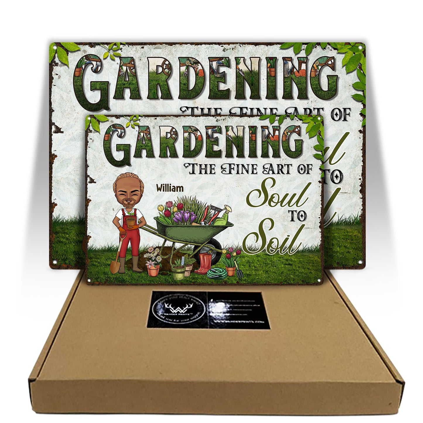 The Fine Art Of Soul To Soil - Birthday, Loving Gift For Yourself, Women, Men, Garden Lovers - Personalized Custom Classic Metal Signs