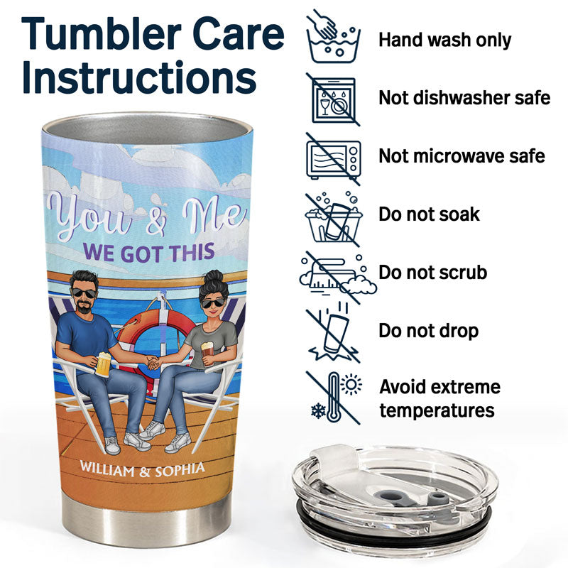 Husband And Wife Cruising Partners For Life - Gift For Couple - Personalized Custom Tumbler