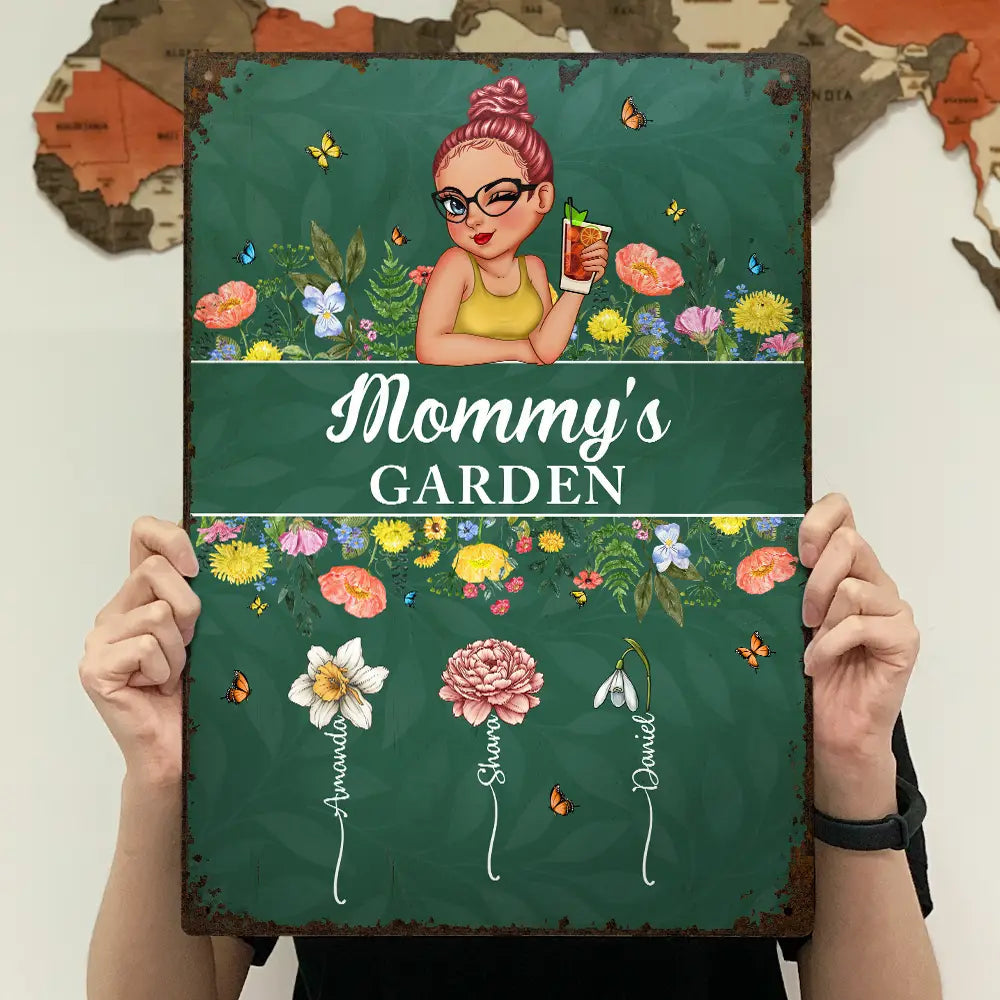 Birth Month Flower Grandma's Garden - Personalized Classic Metal Signs