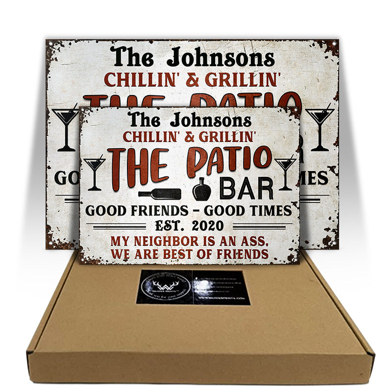 Grilling Patio Backyard We Are Best Of Friends - Personalized Classic Metal Signs