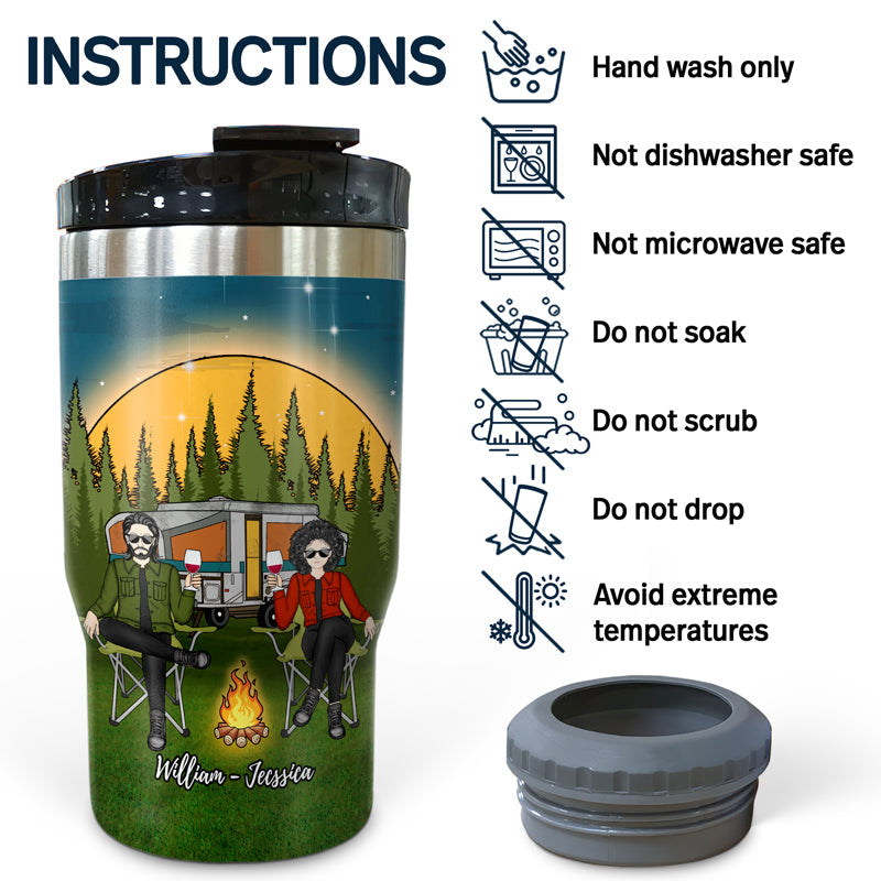 Camping Partners For Life - Gift For Couple - Personalized Custom Triple 3 In 1 Can Cooler