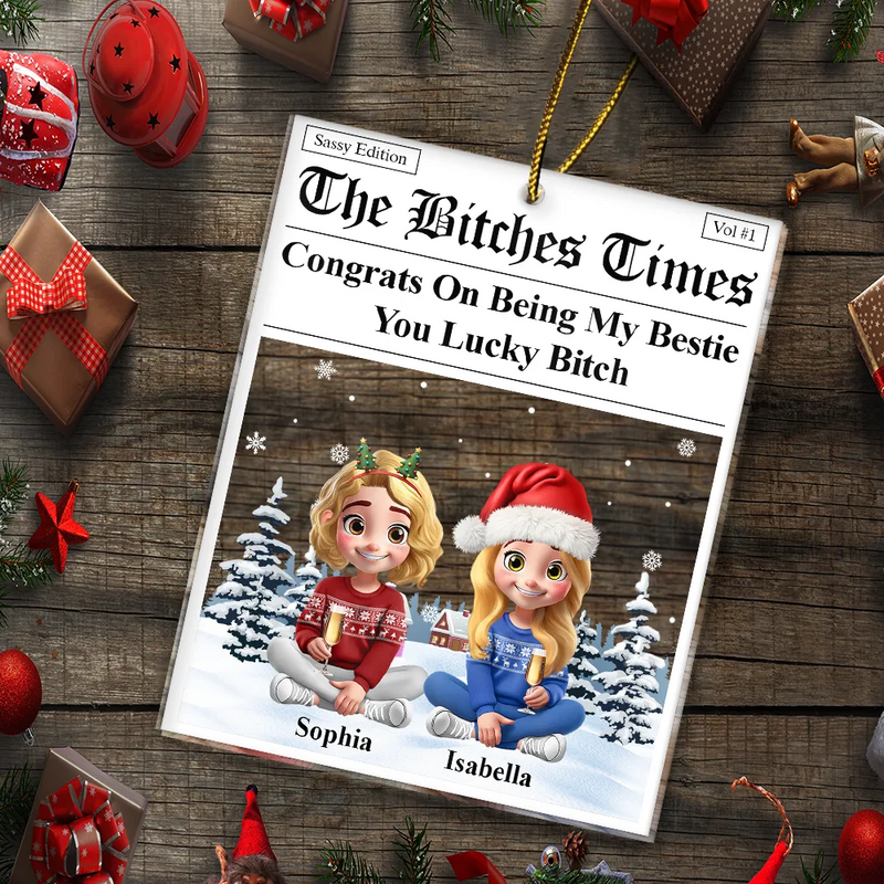 The Times Congrats On Being My Bestie - Personalized Custom Shaped Acrylic Ornament