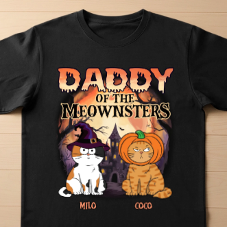 Custom Unisex Long Sleeve T-Shirt - Personalized Halloween Birthday Gifts For Cat Lovers, Cat Mom And Dad - The Purrfect Nightmare