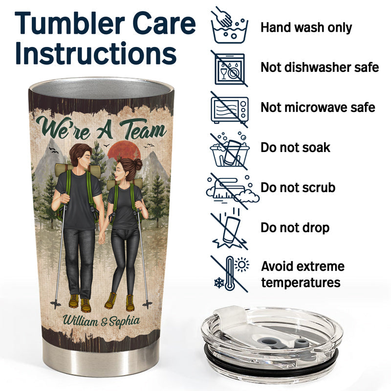 Hiking Couple Hiking You & Me And The Dog - Gift For Couples And Dog Lovers - Personalized Custom Tumbler