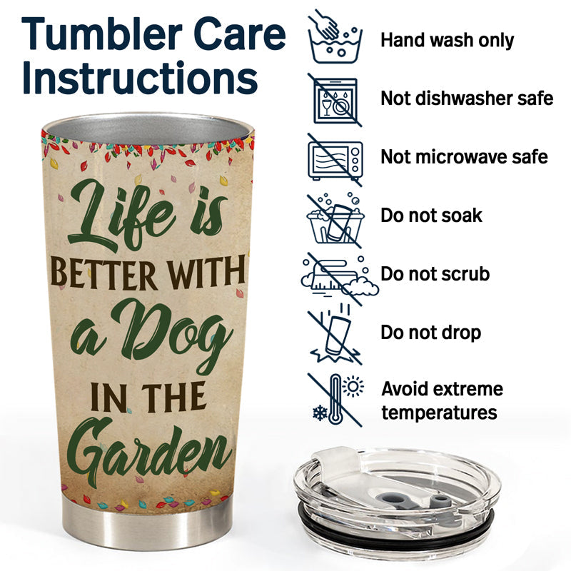 Garden Girl Who Really Loved Dogs And Gardening - Gift For Garden And Dog Lovers - Personalized Custom Tumbler