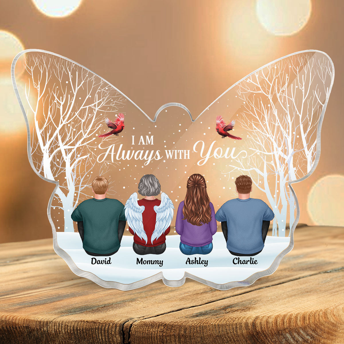 Always With You Memorial Butterfly Shape Personalized Butterfly Acrylic Plaque