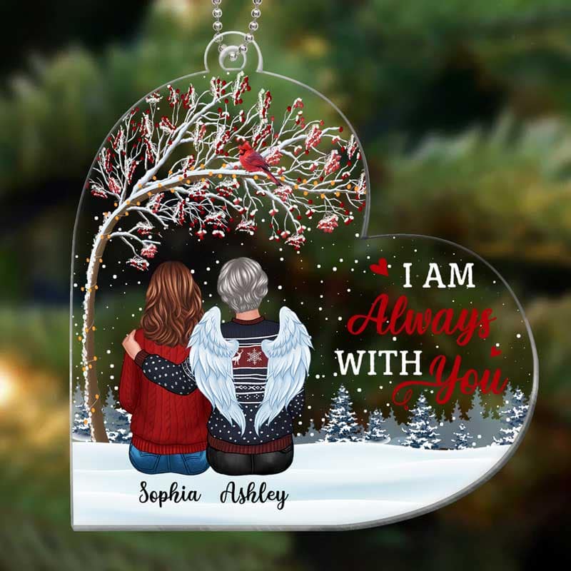 Under Berry Tree Memorial Heart Personalized Acrylic Ornament