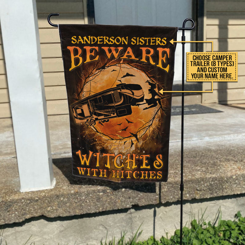 Witch Wizard Halloween Spell Witches With Hitches Custom Flag