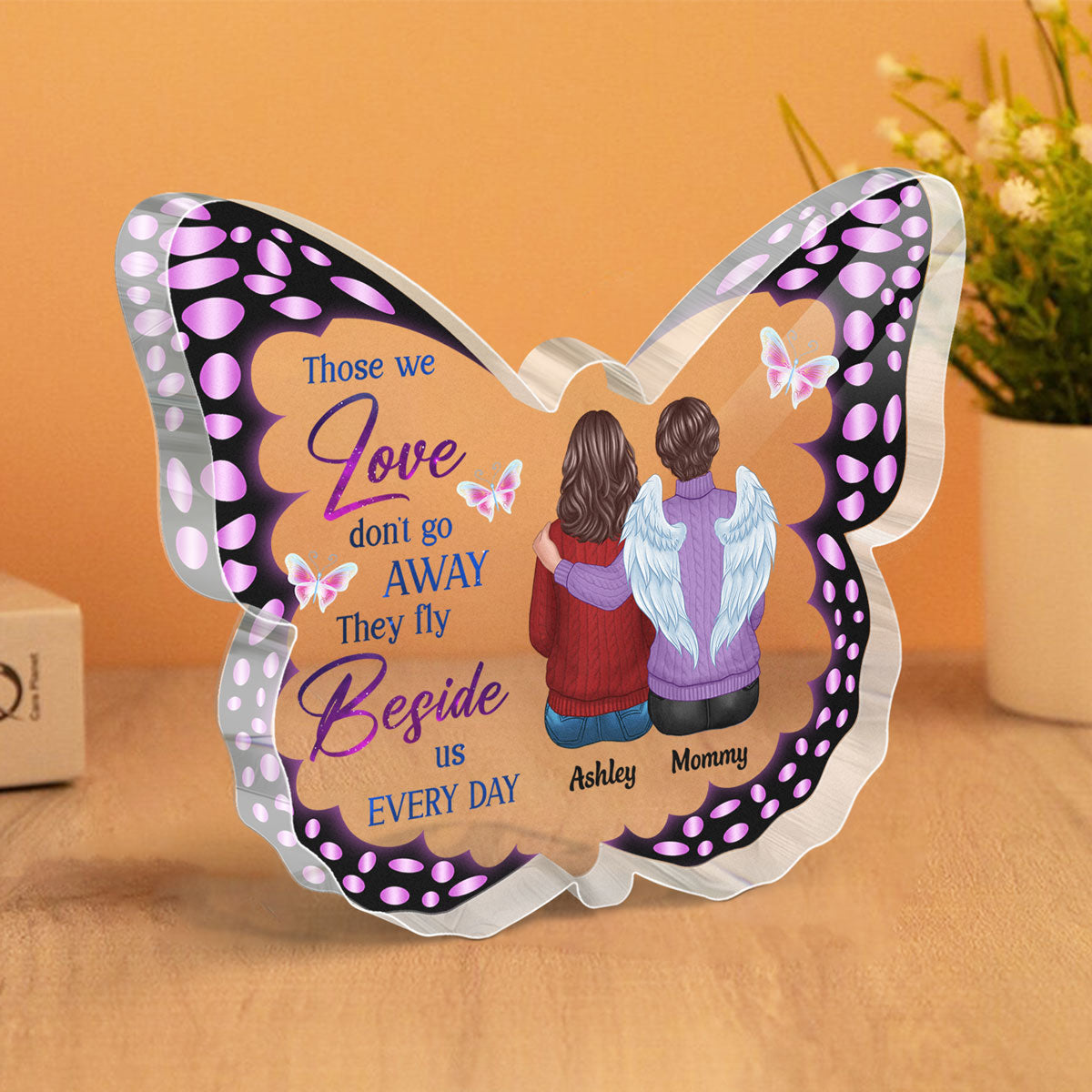 Butterfly Family Memorial Remembrance Gift Personalized Butterfly Acrylic Plaque