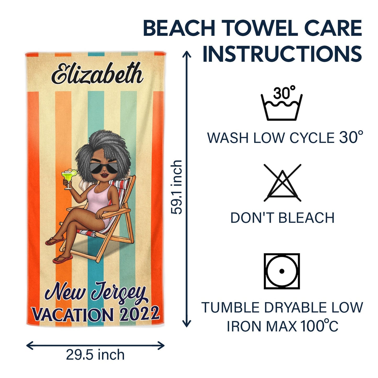 Vacation Beach Swimming Picnic Traveling - Birthday, Holiday, Funny Gift For Her, Him, Besties, Family - Personalized Custom Beach Towel