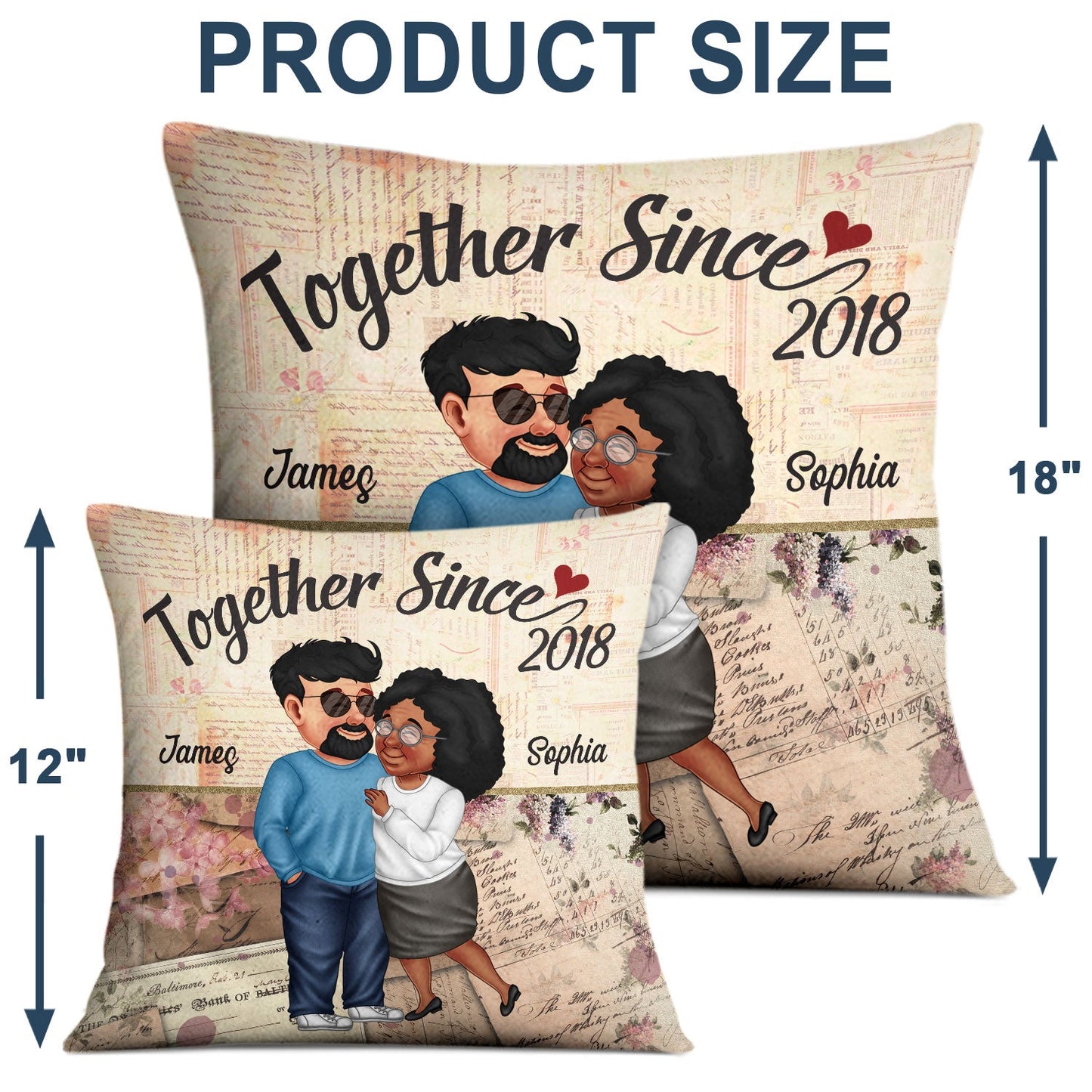 Together Since Arm In Arm - Loving, Anniversary Gift For Couples, Husband, Wife - Personalized Pillow
