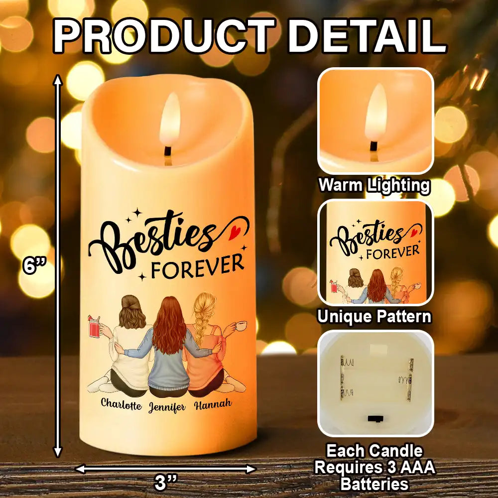 Our Memories Are Countless Our Friendship Is Endless - Personalized Flameless LED Candle