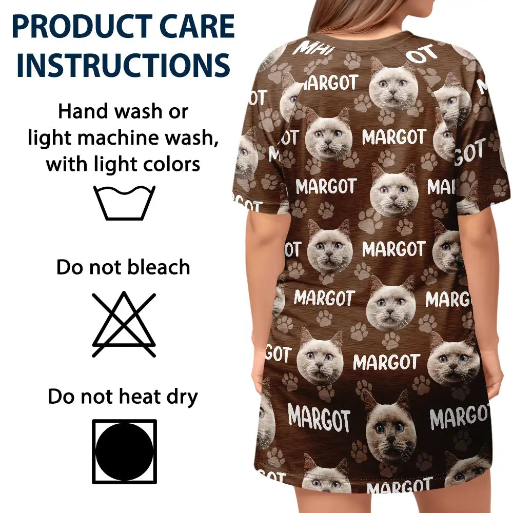 Cat Lovers - Custom Photo Best Cat Mom Ever - Áo thun ngủ cá tính dành cho nữ (HJ)